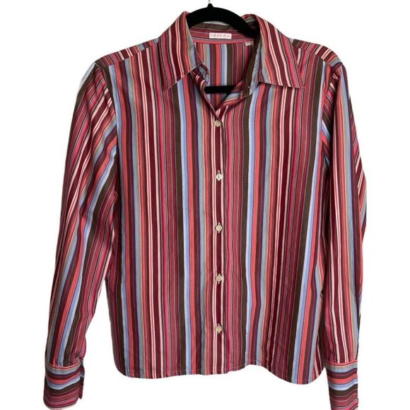 Arthur & Fox Long Sleeve Button Front Stripe Shirt - Picture 2 of 10